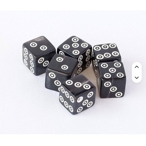 Dados Cuadrados Negros con Puntos Circulares Blancos, Juego de Dados para Juegos de Mesa - Product Image 1