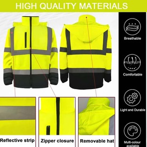 High Visibility Reflective Thickened Safety <b>Overalls</b> Custom Logo Winter Uniform ANSI Class 1 LED Flash <b>Waterproof</b> Polyester - Product Image 6