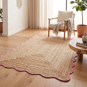 160 × 230 cm Natural Textured Area Rug with Leaf Motif for Organic Modern Interiors - Product Image 2