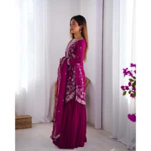 Beau haut-bas pour femmes et ensemble fantaisie Dupatta pour les fêtes - Product Image 4