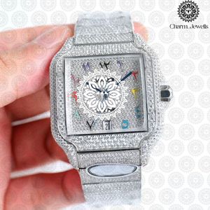 Reloj Rectangular de Acero Inoxidable para Mujer Charm_Jewells con Bisel de Diamantes, Cristal de Zafiro, Visualización de Fecha, Moda de Lujo - Product Image 2