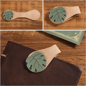 Handmade reading page marker leather maple leaf <b>bookmark</b> inspired by nature and crafted with genuine leather for sale - Product Image 5