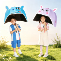 Nouvel Parapluie Enfant Personnalisé à Motif Dessin Animé, Parapluie Casque à Ouverture et Fermeture Manuelle avec Motif Animal 3D