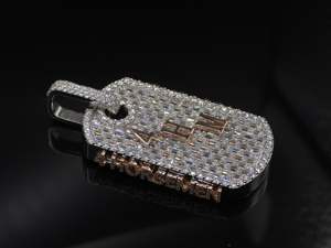 Custom VVS1 Lab Grown Diamond Dog tags Pendant Emerald Round Cut 925 Sterling <b>Silver</b> Hip Hop Iced Out <b>Necklace</b> Wholesale Jewelry - Product Image 5