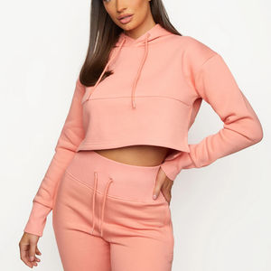 Sudadera con Capucha Personalizada para Mujer, Transpirable, de Poliéster y Algodón, Manga Larga, Corte Corto, Estilo Deportivo, con Logotipo Frontal, para Invierno - Product Image 2