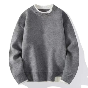 AL SWANS INTERNATIONAL Men's Solid Color Knitted Anti-Pilling Pullover Sweater Full Sleeve Crew Neck Autumn Wear Cotton Material - Product Image 1