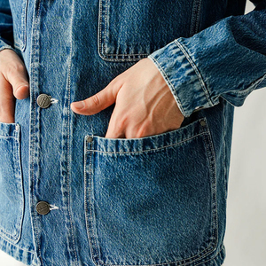 2026 Men's <b>Denim</b> <b>Jacket</b> Regular Fit Button Closure Solid Color Casual Autumn Cotton Washable Topstitch Pockets - Product Image 6