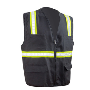 Veste de travail décontractée haute visibilité respirante personnalisée avec poches, logo et couleur personnalisés, gilet de sécurité réfléchissant imprimé - Product Image 4