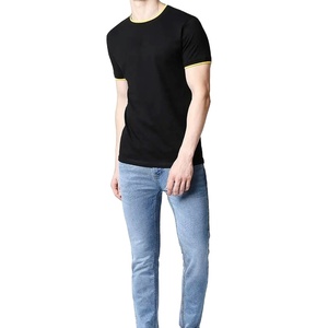 <b>Mens</b> Fashion Casual Cotton T-<b>Shirt</b> Solid <b>Black</b> <b>Slim</b> <b>Fit</b> Short Sleeve Round Neck Lightweight Summer Workout Tee Wholesale - Product Image 1