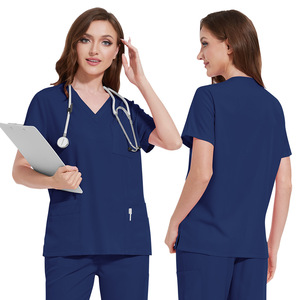 Conjunto de Uniforme Médico Transpirable de Secado Rápido de Poliéster/Algodón Tejido, que Absorbe la Humedad, Unisex, para Enfermería - Product Image 1