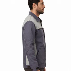 Veste de travail matelassée imperméable en toile pour homme, couleur personnalisée, avec capuche, fermeture éclair, poches et design croisé sur le devant, automne-hiver - Product Image 3