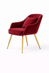 Elegant Velvet Upholstered Rocking Chair with Armrests and Metal Legs for Bedroom <b>Dining</b> Room Home Office Hotel - Product Image 3