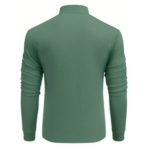 Polo pour homme, nouveau sweat-shirt à manches longues, vêtement d'extérieur décontracté et professionnel, coupe ample, fermeture à quart de zip - Product Image 4