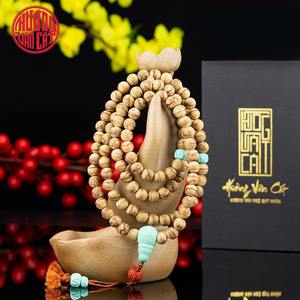 Bracelet en bois d'agar malaisien de 8 mm avec 108 perles et grain naturel halo – Authentique Mala de prière en bois d'Oud malaisien - Product Image 1