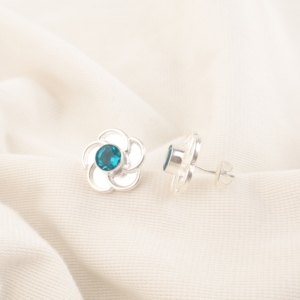 Nouvelle Arrivée 2026 Boucles d'oreilles de créateur en argent sterling 925 avec pierre précieuse Apatite de guérison pour femmes et jeunes filles, à porter pour un mariage - Product Image 2