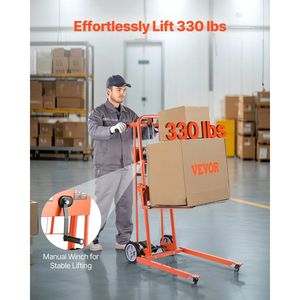 Apilador Manual con Cabrestante de 42.9 Pulgadas de Altura Máxima de Elevación, Carretilla Elevadora Multifuncional con Capacidad de 330 Libras para Palets y Materiales - Product Image 2