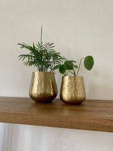 Durable Eco-Friendly Gold Metal Hammered Modern Customized Round Flower <b>Pot</b> Planter Vase Plant <b>Stand</b> for Indoor Home Decoration - Product Image 3