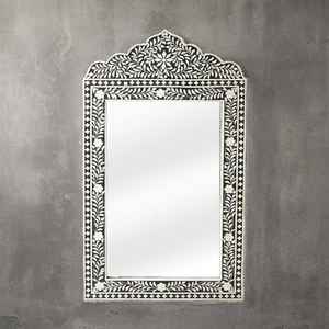 Cadre de miroir en bois naturel incrusté de os, fait main, moderne, personnalisé, de haute qualité, luxueux, fabriqué en Inde - Product Image 2