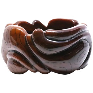 กำไลข้อมือเรซิ่นวินเทจ ลายคลื่นสีน้ำตาล สำหรับทุกเพศ เครื่องประดับแฟชั่น กำไลและสร้อยข้อมือเรซิ่นทันสมัยสำหรับผู้หญิง - Product Image 3