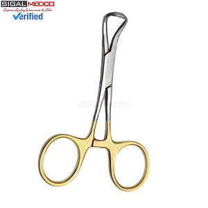 Pinza para toallas Backhaus Forceps de 3.5 pulgadas, chapada en oro, instrumento médico quirúrgico manual de primera calidad para sujetar paños quirúrgicos en quirófanos y clínicas. - Product Image 5