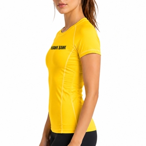 Vêtements de sport pour femmes, Rash Guard à manches courtes, T-shirt de compression, extensible, respirant, séchage rapide, léger, flexible, doux - Product Image 3