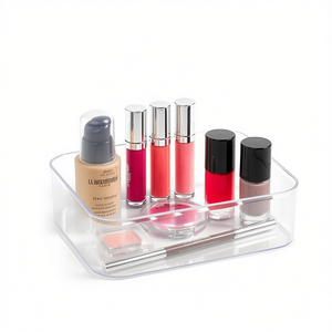 Organizer per Trucchi Plasticforte, Vassoio in Acrilico Trasparente con Divisori 1-3L, Contenitore per Cosmetici Stile Semplice - Product Image 2
