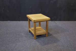 Modern Solid Teak Wood <b>Stool</b> with Lower Shelf Storage Well Sanded for <b>Bathroom</b> Outdoor or Living Room Furniture Model ST002 - Product Image 3