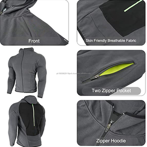 Nouveau sweat à capuche à manches longues design personnalisé pour hommes avec fermeture éclair et poche brodée motif solide saison d'hiver col à capuche - Product Image 6