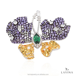 เข็มกลัดเครื่องประดับแฟชั่นสำหรับผู้หญิงเข็มกลัดหรูหรารูปผีเสื้อสีเงินสเตอร์ลิง925 - Product Image 1