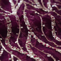 Tissu brodé SQ, tissu perlé, tissu de soie brodé, tissu de chiffon, tissu pour abaya, matière pour kaftan, vente en gros, export, vrac, USA