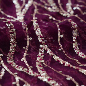 Premium Sequence Embroidery Fabric For Women Fashion Wear Designer <b>Garments</b> Party Wear Dresses Kaftan Abaya Bridal Wear - Product Image 5