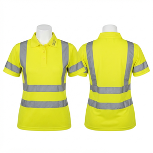 Camiseta Polo de Seguridad de Alta Visibilidad, Premium, 180 GSM, Poliéster Bird Eye, Amarillo y Negro, Cinta Reflectante, Diseño de Logotipo Personalizado - Product Image 6