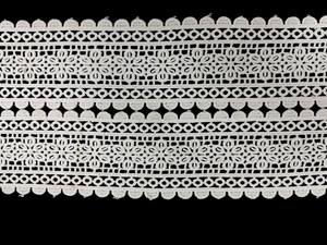 Encaje Bordado de Poliéster Blanco al por Mayor para Vestidos, Saris, Kurtis y Manualidades - Product Image 4