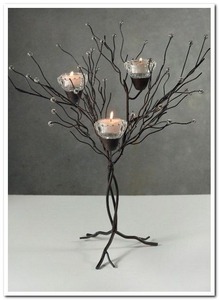 Black Iron Arch Tea <b>Light</b> Holder 5 Candle Vine <b>Leaf</b> Design Metal Candle Holder for Home Decor - Product Image 6