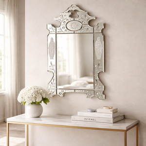 Espejo de Pared Veneciano Vintage Grande |   Espejo Decorativo Antiguo de Lujo | Espejo Decorativo Estilo Barroco para Sala de Estar o Dormitorio - Product Image 4