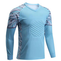 Jersey Kiper Sepak Bola Grosir Dengan Padding Lengan Panjang Bahan Polyester Bernapas Jersey Kiper Profesional Berpadding