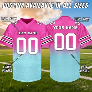 Maillot de football américain vintage streetwear, coupe oversize et carrée, en maille avec impression par sublimation, style décontracté hip-hop pour équipe - Product Image 6