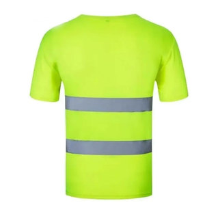 Outdoor Safety <b>Work</b> Shirt Fluorescent High Visibility Breathable Reflective Vest T-Shirt Quick Dry <b>Waterproof</b> Nylon/Polyester - Product Image 3
