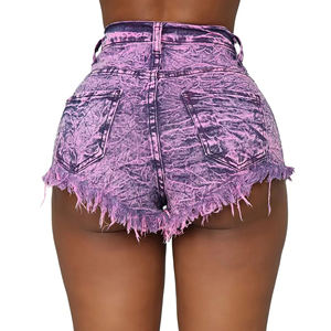 Shorts Vaqueros Vintage Lavados al por Mayor para Mujer, Jeans Desgastados y Rotos, Shorts de Mezclilla para Mujer - Product Image 2