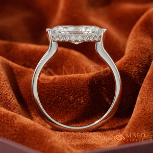 925 Sterling <b>Silver</b> Marquise Moissanite <b>Solitaire</b> <b>Ring</b> Lab Grown Diamond Bridal Jewelry Women USA Luxury - Product Image 3
