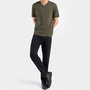 T-shirts pour hommes à manches courtes, coupe ample, couleur unie, 100% coton, anti-boulochage, avec logo personnalisé imprimé sur le devant, très vendus - Product Image 5
