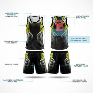 Vêtements de sport de basketball personnalisés en gros, uniformes personnalisés, ensemble maillot et short imprimés double face pour kit de tournoi professionnel - Product Image 2