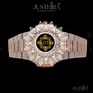 Indian Exporter Moissanite Diamond Quartz Watch Waterproof 3ATM Stainless Steel Luxury <b>Wristwatch</b> Available For Sale - Product Image 5