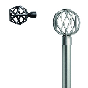 Window Curtain Rod with finials and brackets - Product Image 1