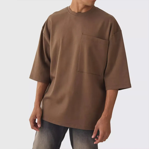 Camisetas de Diseñador de Lujo para Hombre, Personalizadas, 100% Algodón, con Bolsillo, Tallas Grandes, Color Sólido - Product Image 1