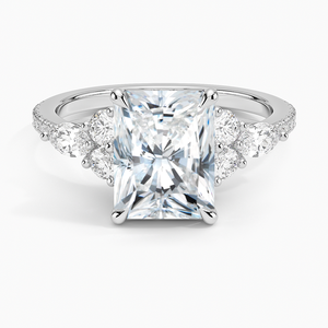 Anillo BOJ 0131 con Corte Radiante, Plata 925, Anillo Solitario de Lujo con Engaste de Puntas Marquise, Diamante de 2ct, Color D, VVS1, Moissanita, Certificado GRA, en Oferta - Product Image 1