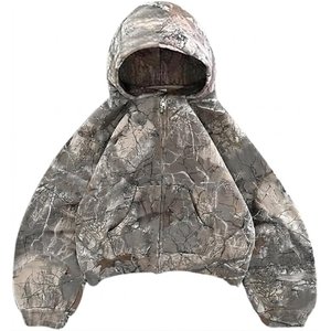 Nouvelle veste coupe-vent décontractée pour femme avec logo personnalisé, imprimée, à capuche, zippée, en tissu éponge respirant (Spandex/Polyester), à épaules tombantes, pour l'hiver - Product Image 1