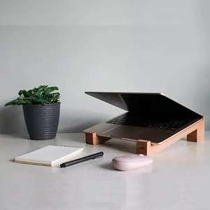 Support pliable pour ordinateur portable en bois, support réglable pour ordinateur portable de bureau avec plusieurs supports portables pour ordinateur portable AL MALIK CRAFT - Product Image 5