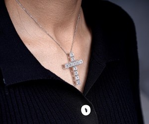 <b>OM</b> GEMS Asscher Diamond Cross <b>Necklace</b> Pendant Christian Faith Pendant Religious Jewelry Pendant 925 Silver Cross Charm Pendant - Product Image 1