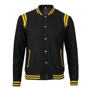 Custom Men's Oversize Woolen Embroidery Hooded Baseball Letterman Jacket with Reflective Waterproof Breathable 100% - Product Image 1